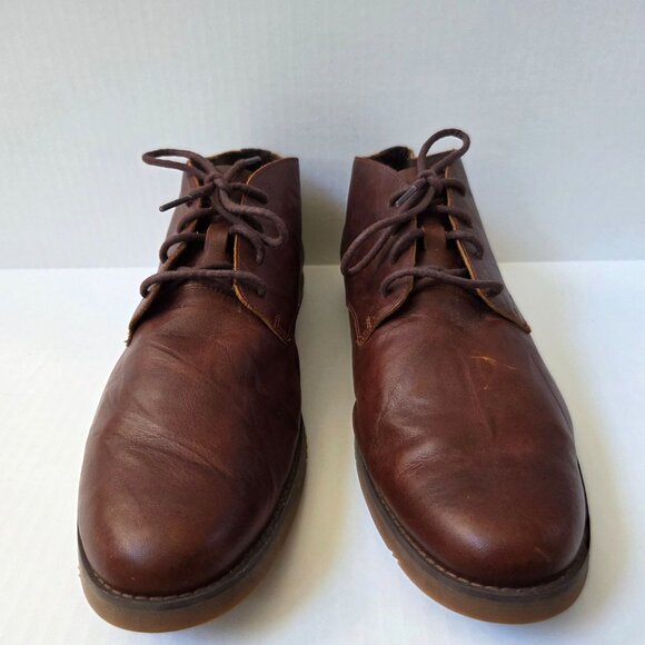 Timberland Chukka Boots Mens 11.5 Brown Leather Yorkdale Lace Up Ortholite A22GK - Picture 4 of 14